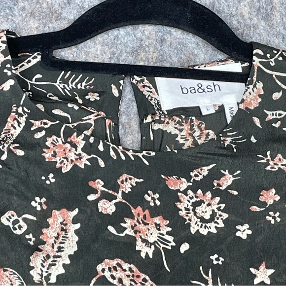 Ba&sh Costel Floral Faux Wrap Long Sleeve Mini Polished Date Night Dress - Sz 8 - Picture 5 of 16